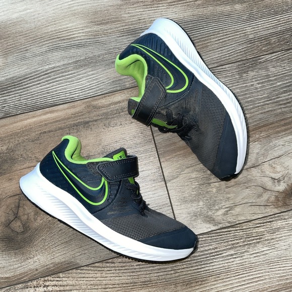 Nike Other - Nike Star Runner 2.0 Gray Lime Green Kids Shoes 10.5C AT1801-004